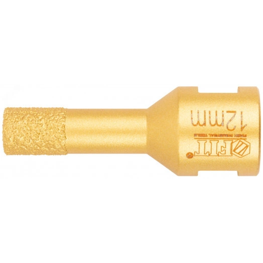 Коронка кольцевая для УШМ, М14, по керамограниту, камню и кафелю алмазная, вакуумное спекание 12х60 мм