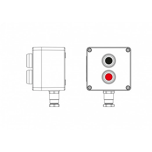 Взрывозащищенный пост управления GRP Взрывозащищенный пост управления GRP CPE-P-03-(1xP1B(11)-1xP1R(11))-1xKH2MHK(C)1Ex d e IIC Т5 Gb / Ex tb IIIC T95°C Db IP66 / КЗ