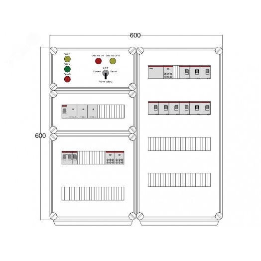 Щит управления электрообогревом DEVIBOX HR 9x2800 3хD330 (в комплекте с терморегулятором и датчиком температуры)