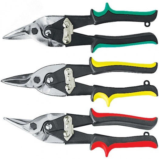 Ножницы по металлу ''Оптима'', усиленные, прорезиненные ручки, прямые 250 мм