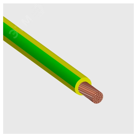 Провод силовой ПУГВнг(А)-LS 1х0.75                (PE)желто-зеленый многопроволочный 100м