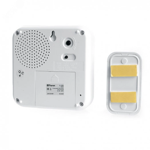 Звонок электрический дверной, (10 мелодий), белый,E-378