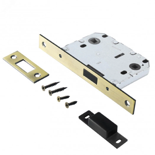 Защелка врезная универсальная без ручек для деревянных межкомнатных дверей, АЛЛЮР АРТ L7050-MS MAB бронза матовая