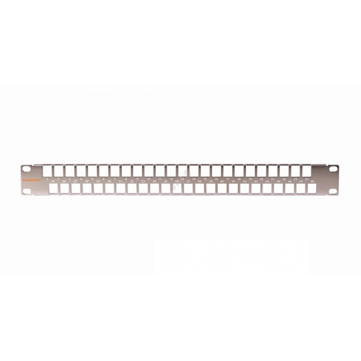 Коммутационная панель NIKOMAX 19                  NMC-RP48-BLANK-1U-MT, 1U, наборная, под 48 модулейKeystone, UTP/STP, с заземлением, с органайзером, металлик