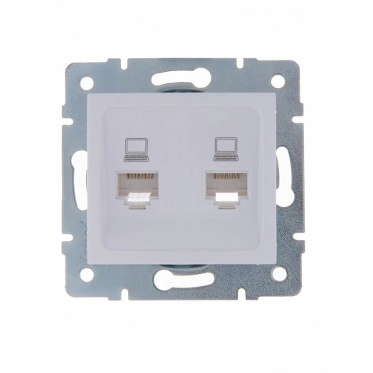 KARINA Розетка компьютерная двойная белая (10шт/120шт)