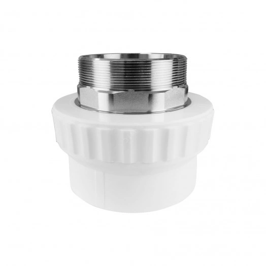 Муфта комбинированная 63 х 2' НР под ключ полипропиленовая PPR белая