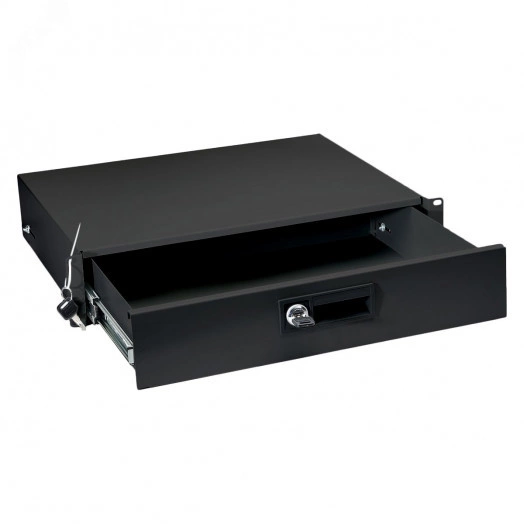 Ящик для документов 2U, глубиной 360 мм, цвет черный (RAL 9004)