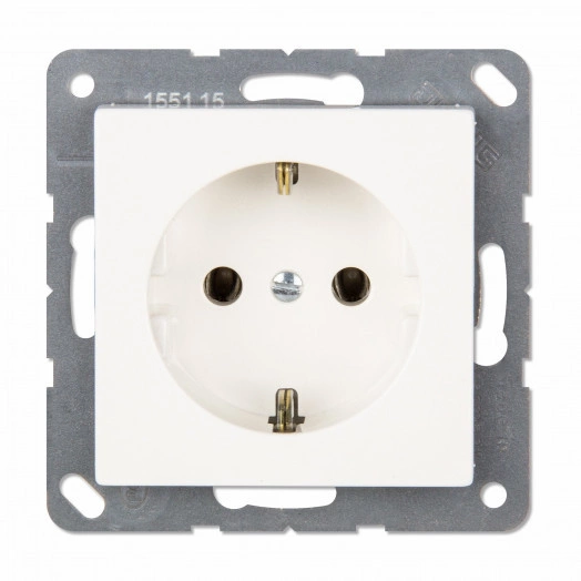 ECO Штепсельная розетка SCHUKO 16A, 250V с защитой от детей (шторки)  белая