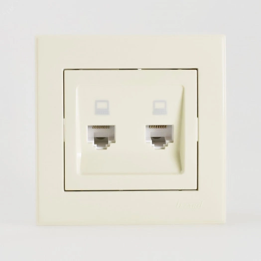 Розетка RAIN компьютерная 2-ая крем