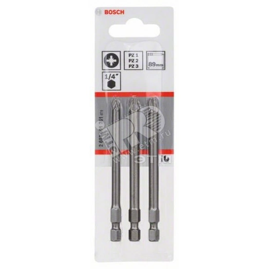 Бита PZ1/2/3 89мм XH 3шт