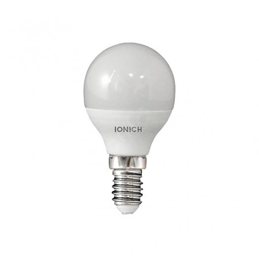 Лампа светодиодная LED 6w 2700К, E14, 540Лм, матовая, шар IONICH