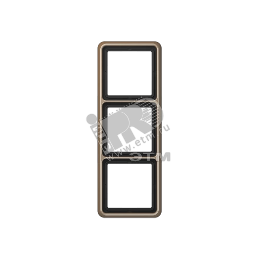 Рамка 3 поста универсальная золотая бронза