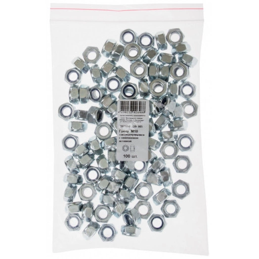Гайка DIN985 М10 самоконтрящаяся оцинкованная (100 шт)
