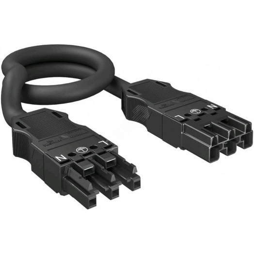 Кабель соединительный штекер-гнездо WINSTA MIDI длина 5 м (H05Z1Z1-F 3х2,5 мм2, L-PE-N, черный)