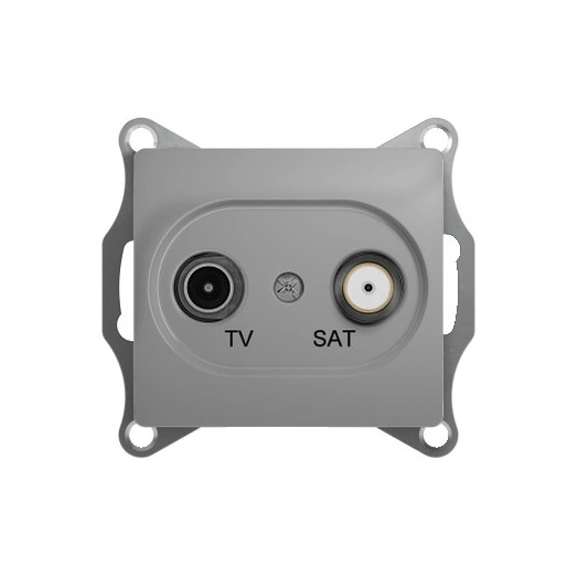 GLOSSA Розетка телевизионная TV-SAT одиночная в рамку 1дБ алюминий