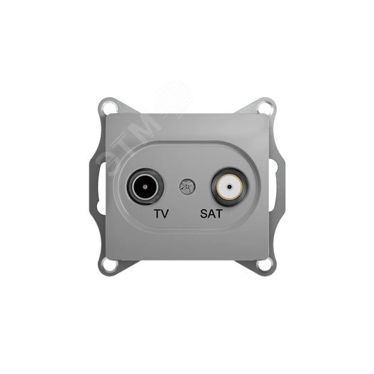 GLOSSA Розетка телевизионная TV-SAT одиночная в рамку 1дБ алюминий