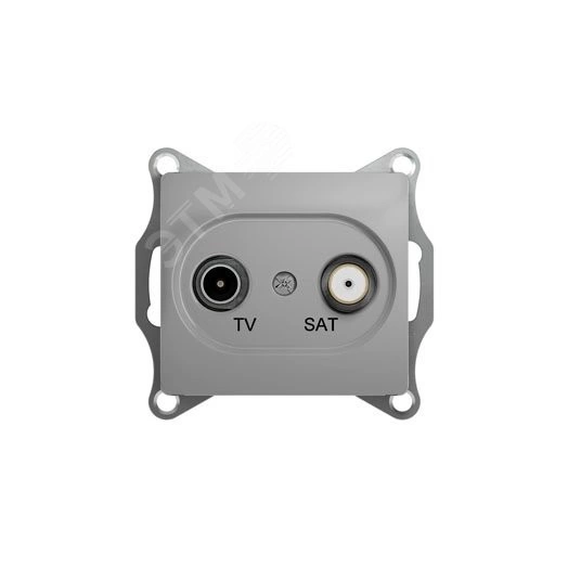 GLOSSA Розетка телевизионная TV-SAT одиночная в рамку 1дБ алюминий