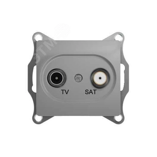 GLOSSA Розетка телевизионная TV-SAT одиночная в рамку 1дБ алюминий