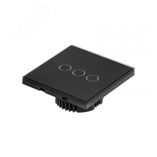 Умный выключатель, 3 клавиши, черный