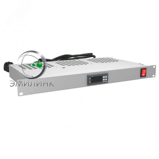 Модуль вентиляторный NTSS крепление на 19 1U, 3 элемента, электронный термоконтроллер, цифровой термодатчик, серый RAL 7035