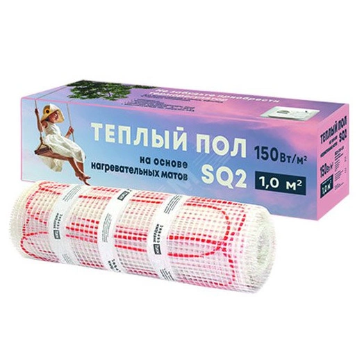 Мат нагревательный двухжильный 150Вт/м2  L 10,0 м.  5,0 м2     SQ2-750-5.0     SQ(Стандарт Качества