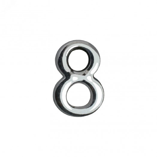 Цифра дверная на двусторонней клеевой основе, АЛЛЮР 8 хром