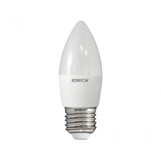 Лампа светодиодная LED 10w 4000К, E27, 900Лм, матовая свеча IONICH