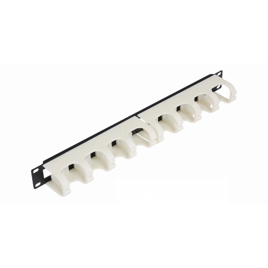 Органайзер 19 дюйм 1U кольца 48мм для 110 кроссов пластиковые кольца белый