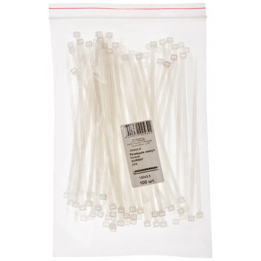 Ремешок-хомут, белый (SORMAT) JS, 150 х 3,5 мм, 100 шт (фасовка)