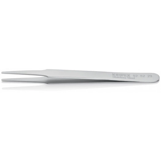 Пинцет захватный прецизионный гладкие скругленные губки 2 мм L-125 мм антимагнитный кислотостойкий нержавеющая хромоникелевая сталь KN-928418