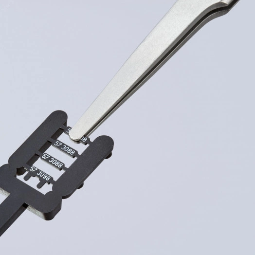 Пинцет захватный прецизионный гладкие скругленные губки 2 мм L-125 мм антимагнитный кислотостойкий нержавеющая хромоникелевая сталь KN-928418