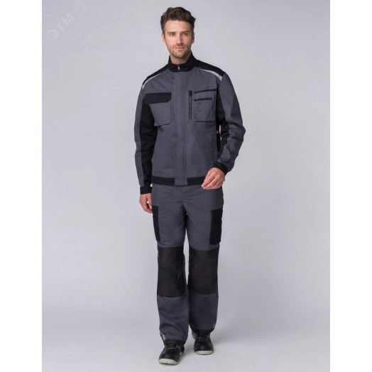 Костюм Милан (ткань Карелия,260) брюки, серый черный, 48-50  170-176