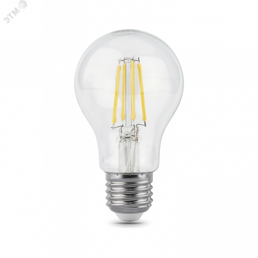 Лампа светодиодная LED 6 Вт 630 Лм 4100К белая Е27 А60 Filament Gauss