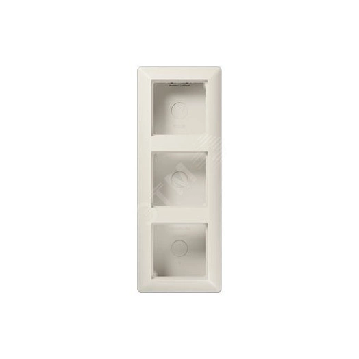 Коробка для накладного монтажа 3-я с негорючим основанием, в комплекте с рамкой  для установки устройств и накладок серии A  для горизонтальной/вертикальной установки  Серия- AS500  Материал- дуропласт  Цвет- слоновая кость