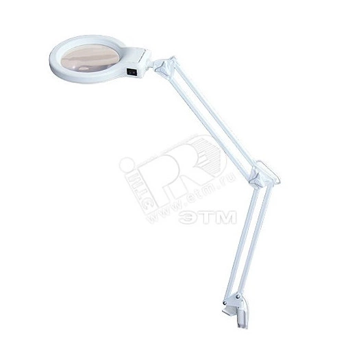 Светильник светодиодный Леда С20 LED 8 Вт на      струбцине с увеличительной линзой 2D