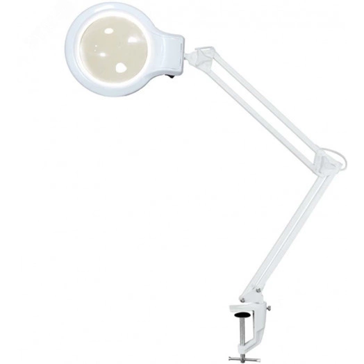 Светильник светодиодный Леда С20 LED 8 Вт на      струбцине с увеличительной линзой 2D