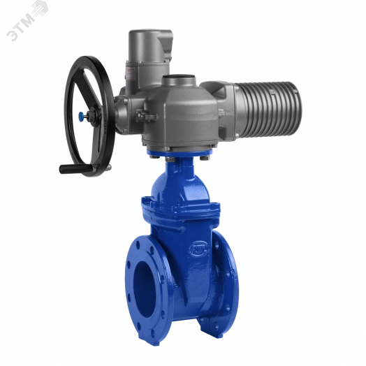 Задвижка с обрезиненным клином высокопрочный чугун  AUMA  KR12-400 с электроприводом SA14.6, 380 В DN 400 PN 16 ф/ф