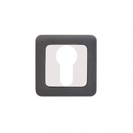 Накладка декоративная (комплект) под цилиндровый механизм замка, АЛЛЮР АРТ ET-S1 MBN/CP (4242) графит