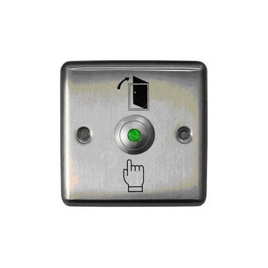 Кнопка металлическая с подсветкой, врезная, НЗ/НР контакты, размер 90х90 мм