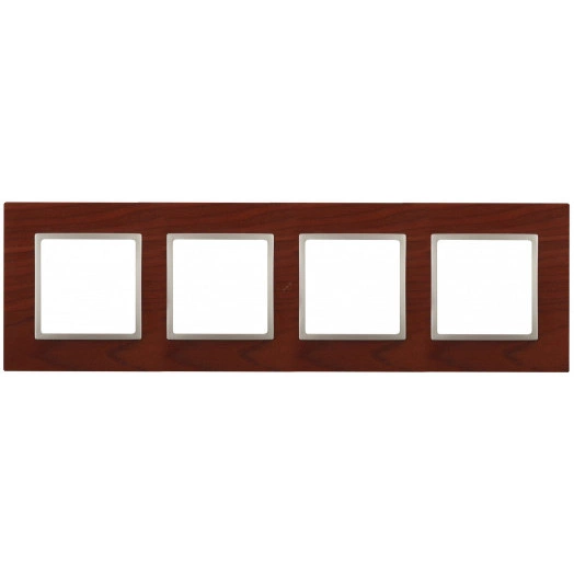 Рамка на 4 поста, дерево, Эра Elegance, вишня+шамп, 14-5304-08