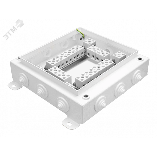 Коробка монтажная огнестойкая КМ-О (32к)-IP55-2020, корпус из оцинкованной стали, количество вводов 12