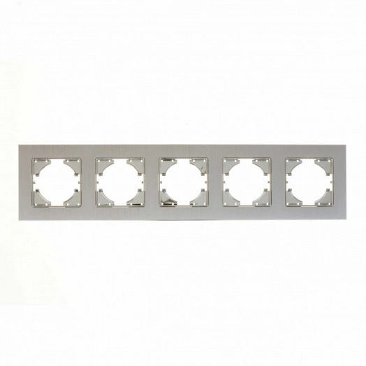 UGRA рамка 5-местная, алюминий,  серебро.