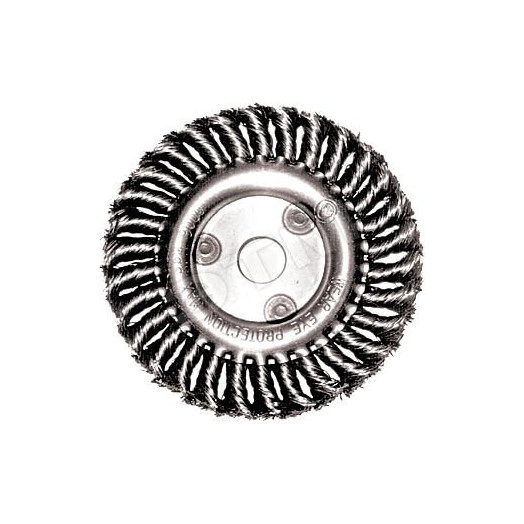Кордщетка-колесо, посадочный диаметр 22.2 мм, стальная витая проволока 150 мм