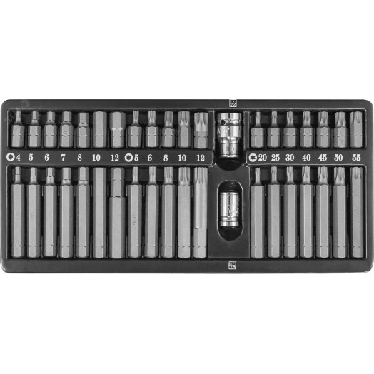 Набор вставок-бит 10 мм DR с переходниками, 40 предметов