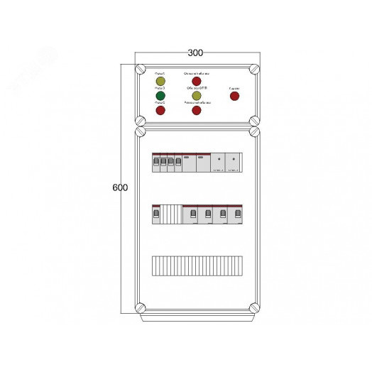 Щит управления электрообогревом DEVIBOX FHR 2x4400 D330 (в комплекте с терморегулятором и датчиком температуры)