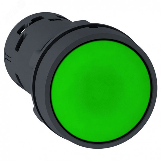 Кнопка 22мм зеленая с возвратом 2НО