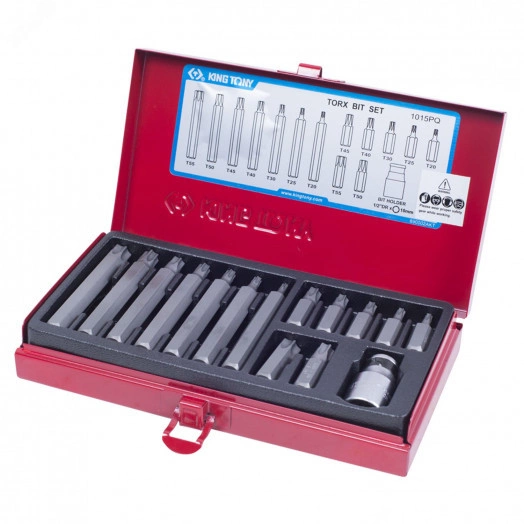 Набор вставок (бит) 10 мм, TORX, Т20-Т55, 15 предметов