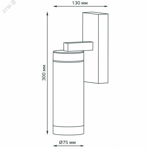 Светильник садово-парковый 60Вт (max) 1хЕ27 на стену вниз 170-240 В 50Hz IP54 76х298х133 мм Clio Gauss