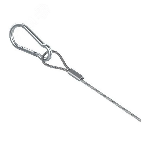 Трос оцинкованный с карабином и замком 1 м, толщ. 2,0 мм, Сендзимир цинк