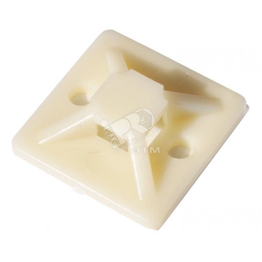 Площадка под хомут 27х27 полипропиленовая белая самоклеящаяся (20шт)